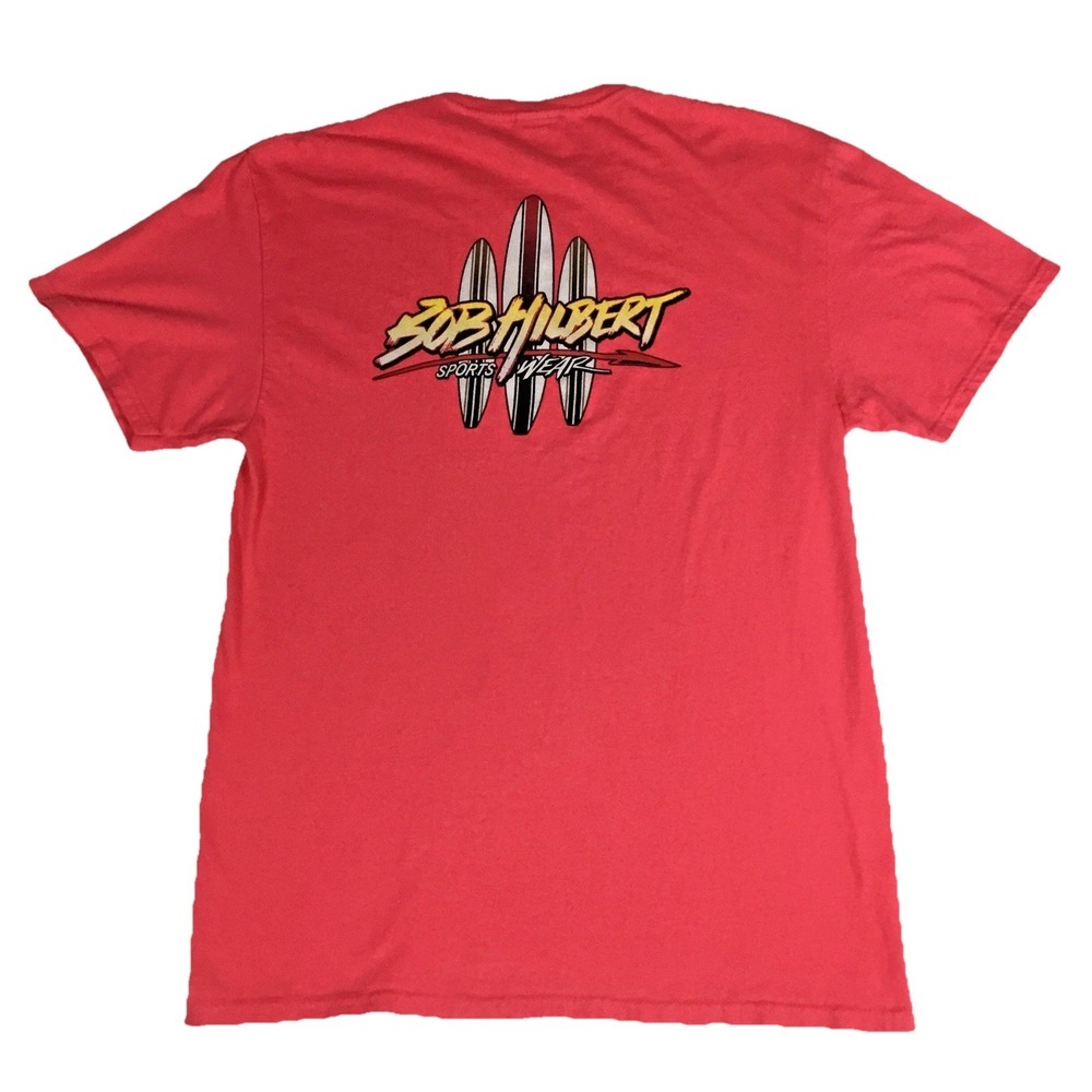 Port &‎ Company Bob Hilbert Sports Wear Surfboard Graphic T-Shirt Mens Large Red